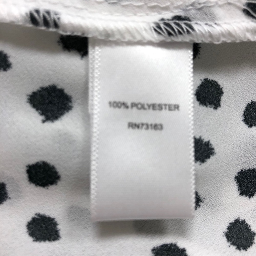 Spense Sleevless Blouse White with Black Dots Size Small Scoop Neck - Picture 9 of 9